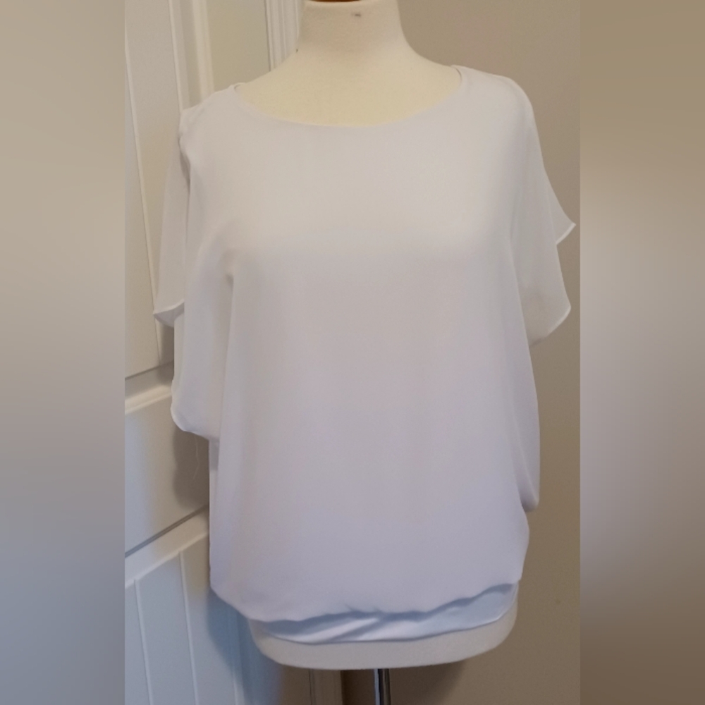 Womens Loose Casual Short Sleeve Chiffon Top Sz Large